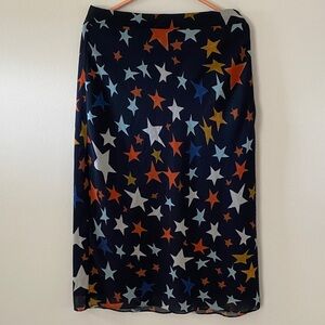 Hutch Celestial Star Midi Skirt - Navy, Orange, White